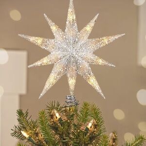 Luxspire Christmas Tree Topper, Lighted Star Tree Topper with USB Plug-in